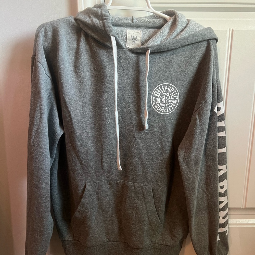 Billabong Charcoal Gray Hoodie with White Accents